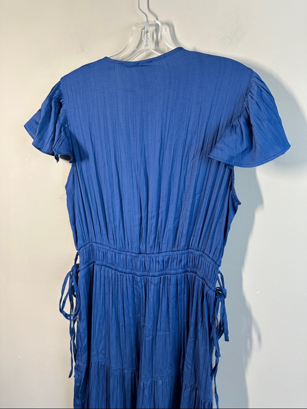 NWT Joie Blue Lapis Maxi Dress Size M Fax Wrap Tiered - Picture 15 of 15